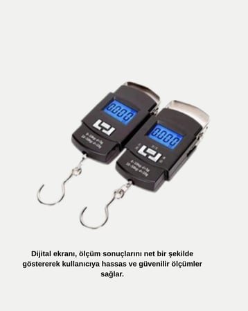 Portatif Dijital El Kantarı – Bavul Kargo ve Paket Tartı Cihazı 50 Kg
