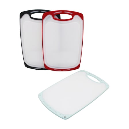 40X24CM Büyük Plastik Kesim Panosu Kaymaz Silikon Kenarlık - 10MM Kalınlık