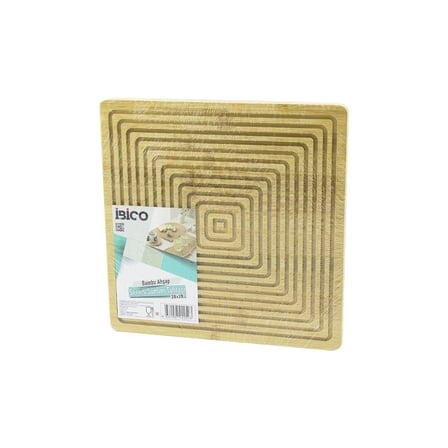 Kare Çift Taraflı=düz - Kanallı Ahşap Bambu Sunum Tepsi 28X28CM