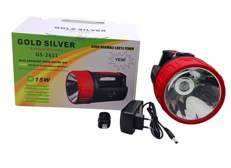 15W Led 2İN1 Uzun Aramalı Adaptör Şarjlı El Feneri Projektör
