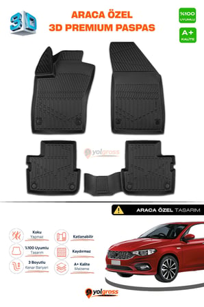 Fiat Egea Sedan 3D Pro Havuzlu Paspas 2015 Üzeri A+ Kalite