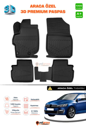 Citroen C-Elysee 3D Pro Havuzlu Paspas 2012-2017 A+ Kalite