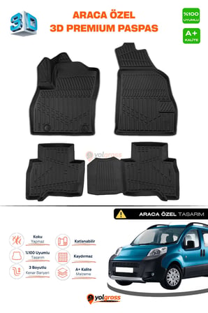 Peugeot Bipper 3D Pro Havuzlu Paspas 2007 Üzeri A+ Kalite