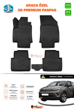 Opel Crossland 3D Pro Havuzlu Paspas 2020 Üzeri A+ Kalite