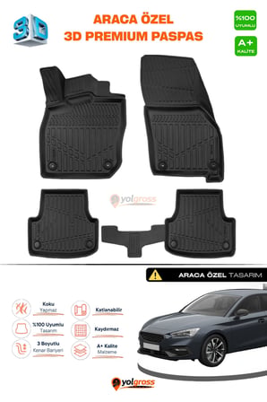 Seat Leon 4 Otomatik 3D Pro Havuzlu Paspas 2021 Üzeri A+ Kalite
