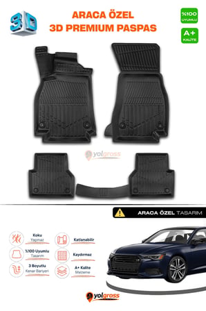 Audi A6 3D Pro Havuzlu Paspas 2018-2024 A+ Kalite