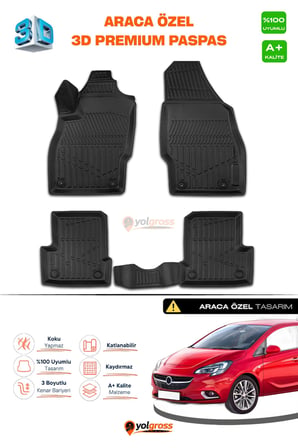 Opel Corsa E 3D Pro Havuzlu Paspas 2014-2019 A+ Kalite
