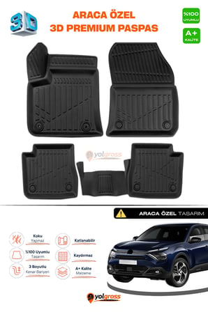 Citroen C4X Elektrikli 3D Pro Havuzlu Paspas 2023 Üzeri A+ Kalite