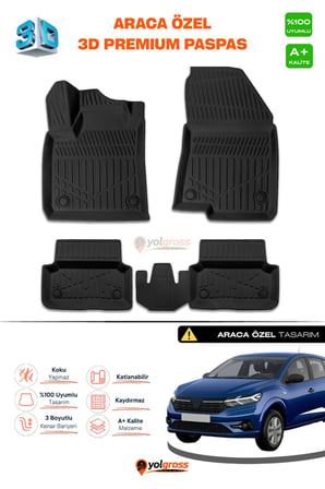 Dacia Sandero 3D Pro Havuzlu Paspas 2020 Üzeri A+ Kalite