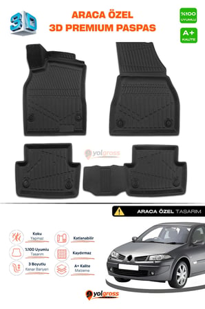 Renault Megane 2 3D Pro Havuzlu Paspas 2002-2009 A+ Kalite