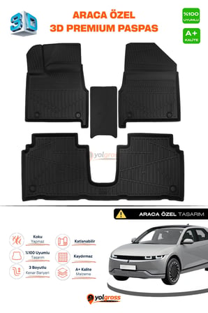 Hyundai Ioniq 5 Advance Paket 3D Pro Havuzlu Paspas 2021 Üzeri A+ Kalite