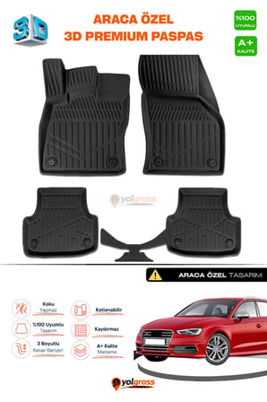 Audi A3 3D Pro Havuzlu Paspas 2020 Üzeri A+ Kalite