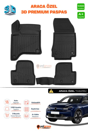 Citroen C4X Hybrid 3D Pro Havuzlu Paspas 2025 Üzeri A+ Kalite