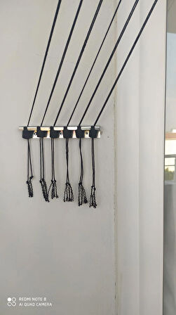 Yıldız Asansörlü çamaşır kurutma askısı Gümüş renk 9 sıra 150 cm boyunda