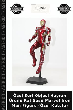 Özel Seri Objesi Hayran Ürünü Raf Süsü Marvel Iron Man Figürü (Özel Kutulu)