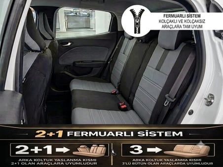 Yıldız Gri Serisi Mercedes 220 İle Uyumlu Tam Set Oto Koltuk Kılıfı