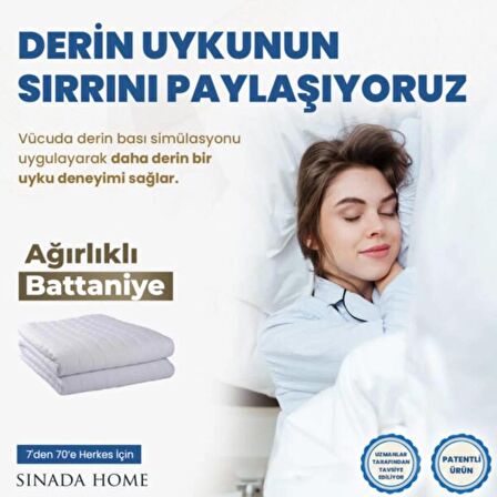 Ağırlıklı Battaniye Çift Kişilik Yorgan 10 Kg Beyaz 200x220 %100 Pamuk 4 Mevsim Kullanılabilir