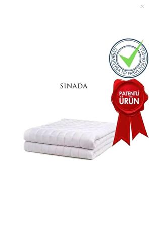 Sinada Ağırlıklı Battaniye Tek kişilik Yorgan 10 Kg Beyaz 200x220 %100 Yün Dolgulu  4 Mevsim Kullanılabilir