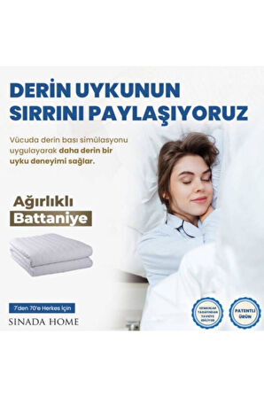 Ağırlıklı Battaniye Tek Kişilik Yorgan 6 Kg Mavi 155x215 %100 Pamuk 4 Mevsim Kullanılabilir