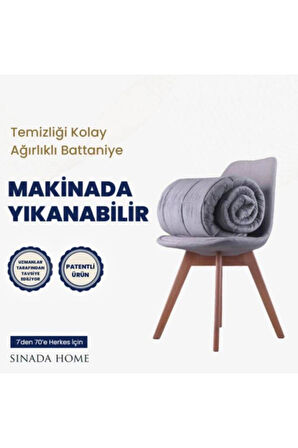 Ağırlıklı Battaniye Tek Kişilik Yorgan 6 Kg Mavi 155x215 %100 Pamuk 4 Mevsim Kullanılabilir