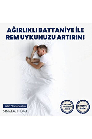 Ağırlıklı Battaniye Tek Kişilik Yorgan 6 Kg Mavi 155x215 %100 Pamuk 4 Mevsim Kullanılabilir