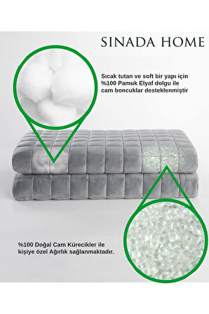 Ultra Yumuşak Wellsoft Ağırlıklı Battaniye Tek Kişilik Ağırlıklı Yorgan 6 Kg Gri 150x205 4 Mevsim