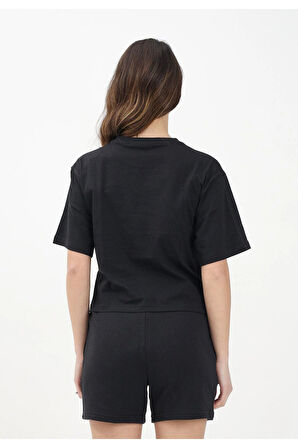 Puma Kadın Ess No.1 Logo Cropped Kısa Kollu Siyah T-shirt - 68497201