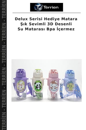 Delux Serisi Hediye Matara Şık Sevimli 3D Desenli Su Matarası Bpa İçermez