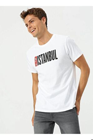 Levis Erkek Bisiklet Yaka Basklı İstanbul T-Shirt A7747-0000