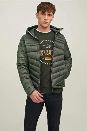 Jack & Jones Erkek Şişme Puffer Kapüşonlu Mont - 12211785