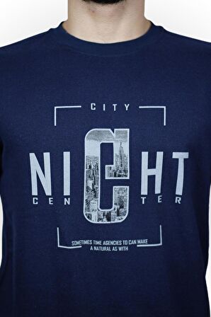 City Night Baskılı Erkek Sweatshirt