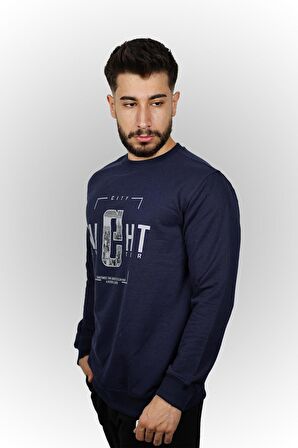 City Night Baskılı Erkek Sweatshirt