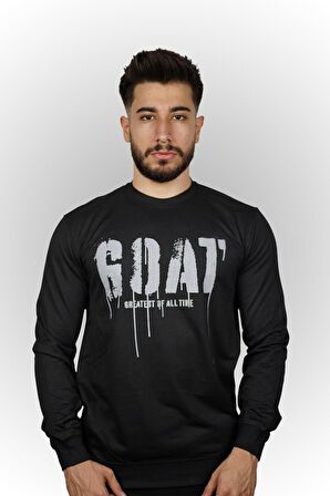 G.O.A.T. Baskılı Erkek Sweatshirt