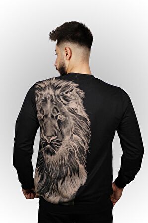 Lion Baskılı Erkek Sweatshirt