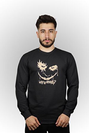 Why So Serious Baskılı Erkek Sweatshirt