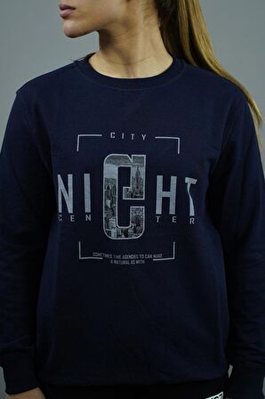 City Night Baskılı Kadın Sweatshirt