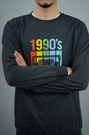 1990'S Baskılı Erkek Sweatshirt