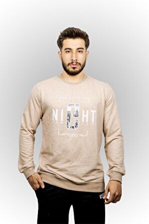 City Night Baskılı Erkek Sweatshirt