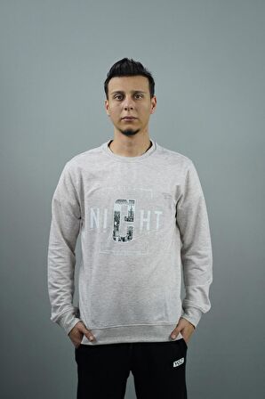 City Night Baskılı Erkek Sweatshirt