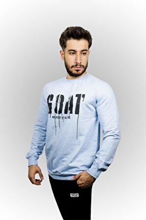 G.O.A.T. Baskılı Erkek Sweatshirt