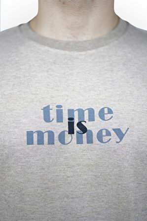 Time is Money Baskılı Erkek Sweatshirt