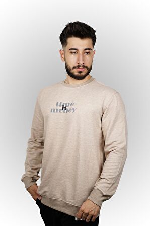 Time is Money Baskılı Erkek Sweatshirt