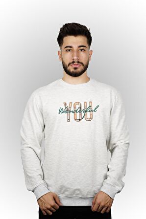 You Wonderful Nakışlı Erkek Sweatshirt