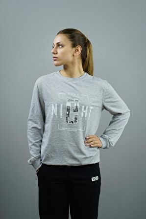 City Night Baskılı Kadın Sweatshirt