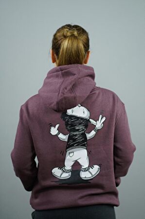 Mascot Baskılı Kadın Kapüşonlu Sweatshirt