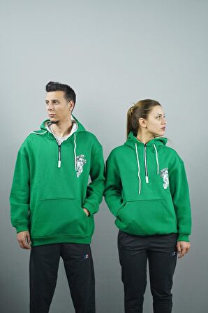 Zeus Baskılı Kadın Kapüşonlu Sweatshirt