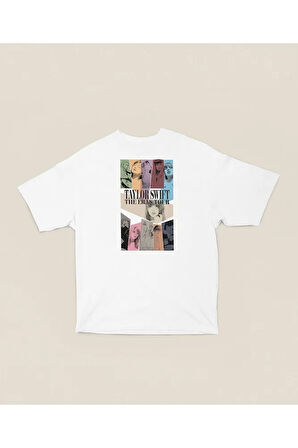 Taylor Swift The Eras Tour Baskılı Oversize Tişört, Unisex Şarkıcı Tişört