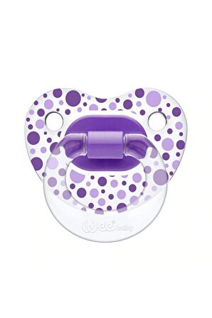 Wee Baby 838 Şeffaf Desenli Damaklı Emzik 18+ Ay (3 No) Mor