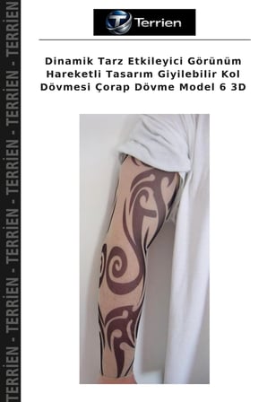 Dinamik Tarz Etkileyici Görünüm Hareketli Tasarım Giyilebilir Kol Dövmesi Çorap Dövme Model 6 3D