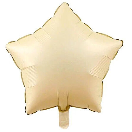 3 Adet 18 ınc Krem, Bej, Karamel Yıldız Folyo Balon Seti